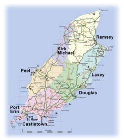 Landkaart Isle of Man